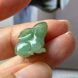 A-Grade Dark Green Jadeite Rabbit Pendant No. 172936