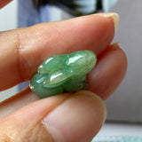 A-Grade Dark Green Jadeite Rabbit Pendant No. 172936