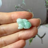 A-Grade Moss On Snow Jadeite Rabbit Pendant No. 172937