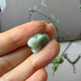 A-Grade Moss On Snow Jadeite Rabbit Pendant No. 172937