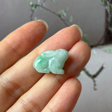 A-Grade Moss On Snow Jadeite Rabbit Pendant No. 172937