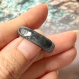 18.1mm A-Grade Natural Black Jadeite Ring Band No.162374