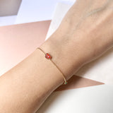 Icy A-Grade Natural Red Jadeite Ribbon Bracelet No.190367