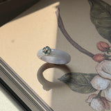 16.8mm A-Grade Natural Lavender Jadeite Joseon Dynasty Ring (Cherry Blossom) No.162477