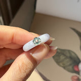 16.8mm A-Grade Natural Lavender Jadeite Joseon Dynasty Ring (Cherry Blossom) No.162477
