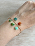 A-Grade Natural Multi-Colour Jadeite Rose Link Bracelet No.190506