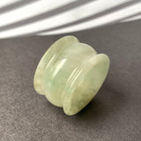 19.4mm A-Grade Natural Light Yellowish Green Jadeite Archer Ring Band No.161591