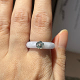16.8mm A-Grade Natural Lavender Jadeite Joseon Dynasty Ring (Cherry Blossom) No.162477