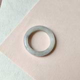 19.2mm A-Grade Light Grey Jadeite Ring Band No. 161646