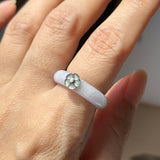 16.8mm A-Grade Natural Lavender Jadeite Joseon Dynasty Ring (Cherry Blossom) No.162477