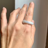 19.2mm A-Grade Light Grey Jadeite Ring Band No. 161646