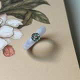 18.2mm A-Grade Natural Lavender Jadeite Joseon Dynasty Ring (Cherry Blossom) No.162478