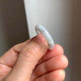 19.2mm A-Grade Light Grey Jadeite Ring Band No. 161646