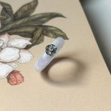 18.2mm A-Grade Natural Lavender Jadeite Joseon Dynasty Ring (Cherry Blossom) No.162478