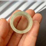 19.4mm A-Grade Natural Light Yellowish Green Jadeite Archer Ring Band No.161591