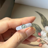 18.2mm A-Grade Natural Lavender Jadeite Joseon Dynasty Ring (Cherry Blossom) No.162478