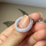 18.2mm A-Grade Natural Lavender Jadeite Joseon Dynasty Ring (Cherry Blossom) No.162478