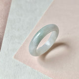 19.2mm A-Grade White Green Jadeite Ring Band No. 161574