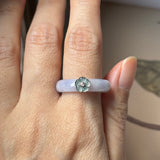 18.2mm A-Grade Natural Lavender Jadeite Joseon Dynasty Ring (Cherry Blossom) No.162478