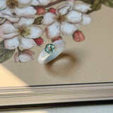 16.9mm A-Grade Natural Jadeite Joseon Dynasty Ring (Cherry Blossom) No.162479