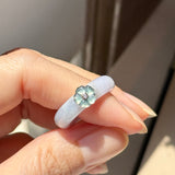 16.9mm A-Grade Natural Jadeite Joseon Dynasty Ring (Cherry Blossom) No.162479