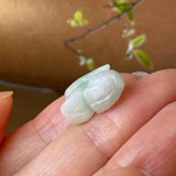 A-Grade Moss On Snow Jadeite Rabbit Pendant No. 172938