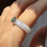 16.9mm A-Grade Natural Jadeite Joseon Dynasty Ring (Cherry Blossom) No.162479