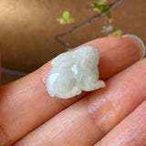 A-Grade Moss On Snow Jadeite Rabbit Pendant No. 172938