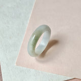 19.2mm A-Grade White Yellowish Green Jadeite Ring Band No. 161576