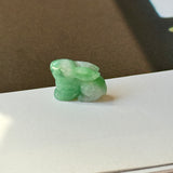 A-Grade Floral Imperial Green Jadeite Rabbit Pendant No. 172939