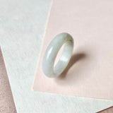 19.2mm A-Grade White Yellowish Green Jadeite Ring Band No. 161576