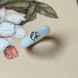16.8mm A-Grade Natural Jadeite Joseon Dynasty Ring (Cherry Blossom) No.162480