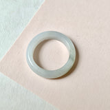 19.2mm A-Grade White Yellowish Green Jadeite Ring Band No. 161576