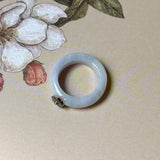 16.8mm A-Grade Natural Jadeite Joseon Dynasty Ring (Cherry Blossom) No.162480