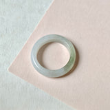 19.2mm A-Grade White Yellowish Green Jadeite Ring Band No. 161576