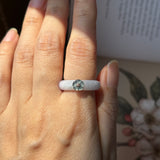 16.8mm A-Grade Natural Jadeite Joseon Dynasty Ring (Cherry Blossom) No.162480