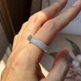 16.8mm A-Grade Natural Jadeite Joseon Dynasty Ring (Cherry Blossom) No.162480