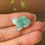 A-Grade Light Green Jadeite Rabbit Pendant No. 172940