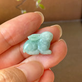 A-Grade Light Green Jadeite Rabbit Pendant No. 172940