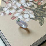 18.2mm A-Grade Natural Jadeite Joseon Dynasty Ring (Cherry Blossom) No.162481
