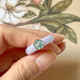 18.2mm A-Grade Natural Jadeite Joseon Dynasty Ring (Cherry Blossom) No.162481