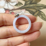 18.2mm A-Grade Natural Jadeite Joseon Dynasty Ring (Cherry Blossom) No.162481