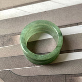 19.3mm A-Grade Natural Bluish Green Jadeite Archer Ring Band No.161604