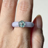 18.2mm A-Grade Natural Jadeite Joseon Dynasty Ring (Cherry Blossom) No.162481