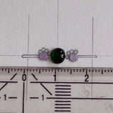 Custom Bespoke A-Grade Natural Green/Lavender Cat Paw Cabochon Jadeite Ring No. 162623/24
