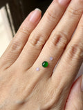 Custom Bespoke A-Grade Natural Green/Lavender Cat Paw Cabochon Jadeite Ring No. 162623/24
