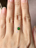 Custom Bespoke A-Grade Natural Green/Lavender Cat Paw Cabochon Jadeite Ring No. 162623/24