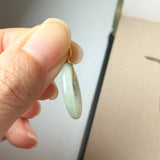 A-Grade Natural Light Green Jadeite Ancient Coin Donut Pendant No.172635