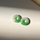 8.05 cts A-Grade Natural Imperial Floral Jadeite Bagel Pair No.180255