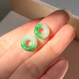 8.05 cts A-Grade Natural Imperial Floral Jadeite Bagel Pair No.180255